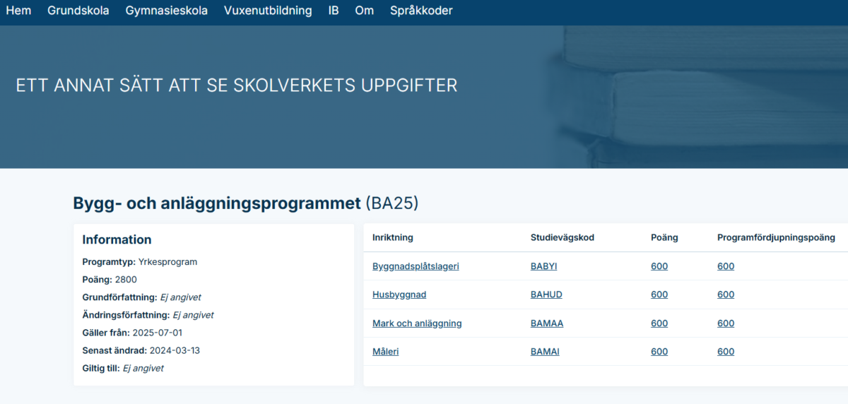 IB, Språkkoder, yrkesutgångar – Masterdata blir bättre